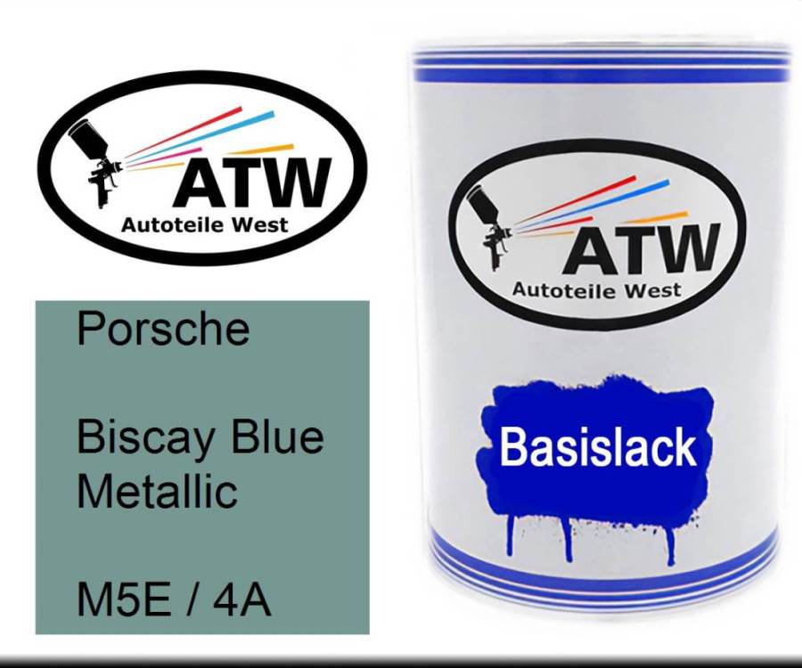 Porsche, Biscay Blue Metallic, M5E / 4A: 500ml Lackdose, von ATW Autoteile West.